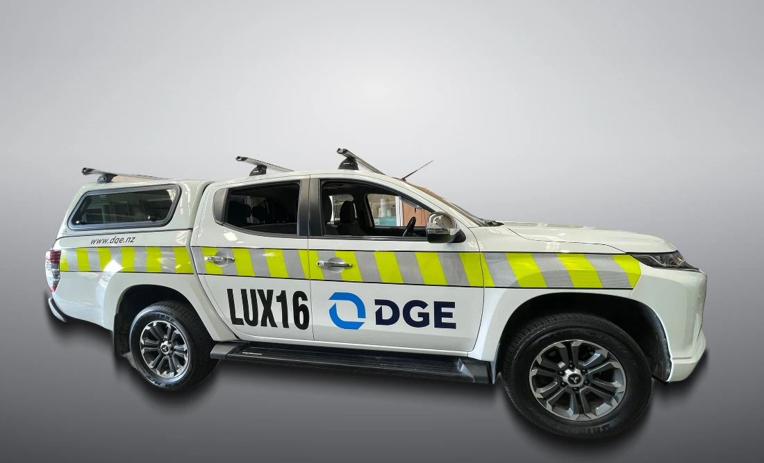 DGE fleet vehicle graphics by TCC Solutions